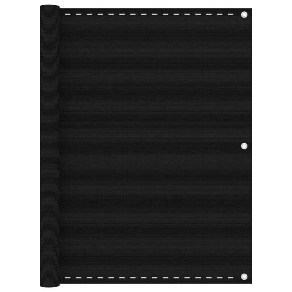 Écran de balcon noir 120x400 cm pehd