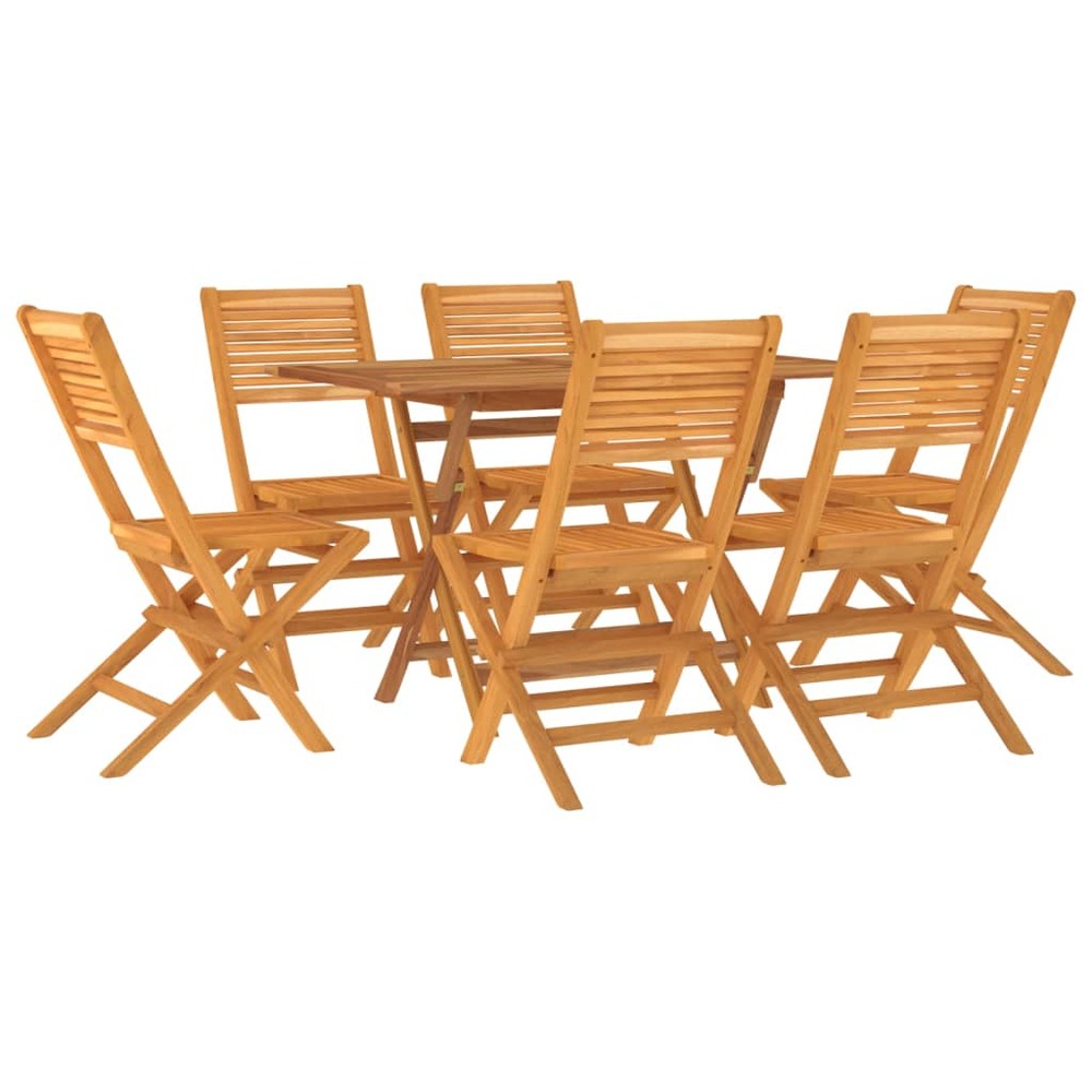 Ensemble à dîner salon de jardin meuble d'extérieur 7 pièces bois de teck solide