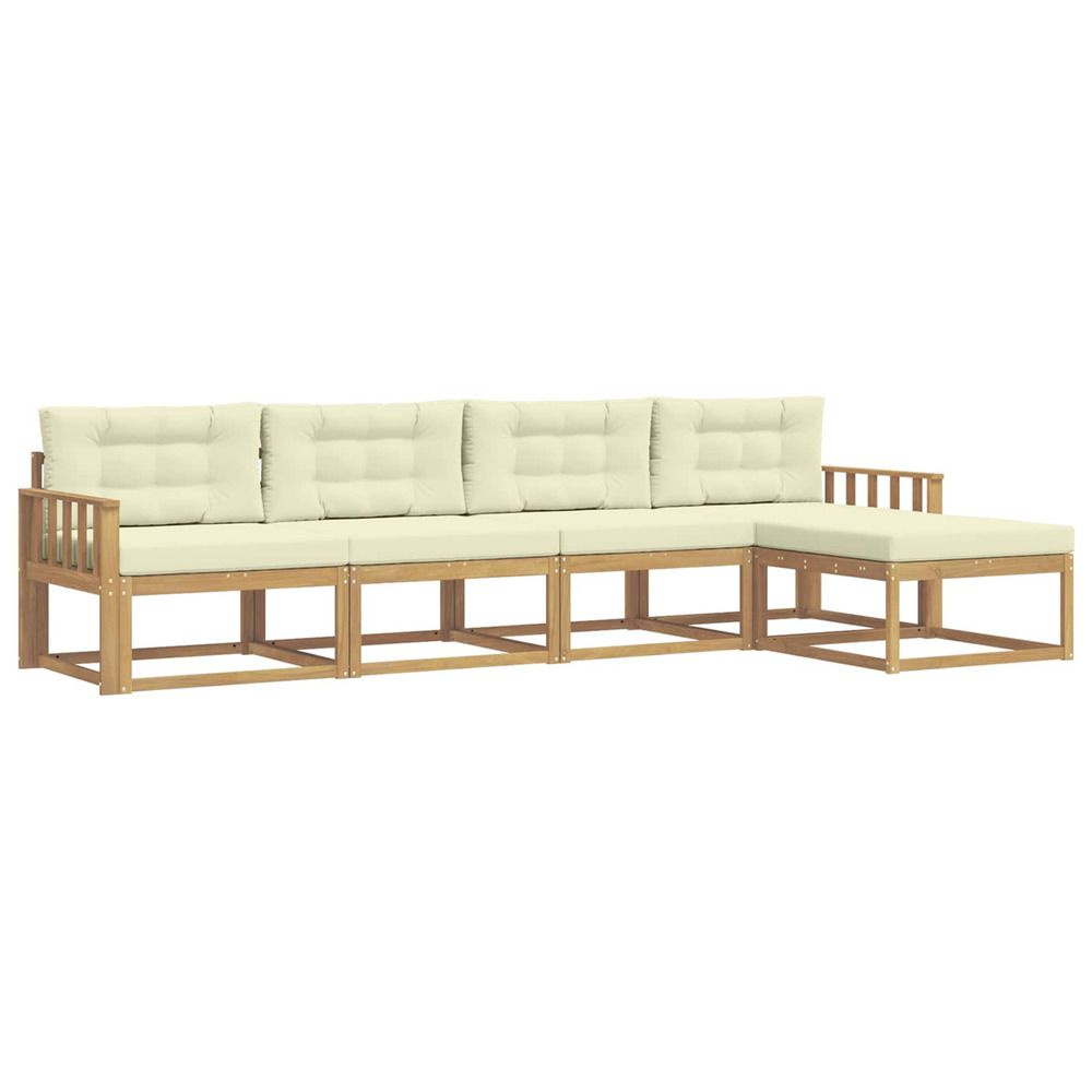 Ensemble de canapés d'extérieur 4 pc blanc et crème polyester