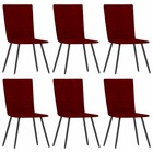 Chaises de salle à manger 6 pcs rouge bordeaux velours