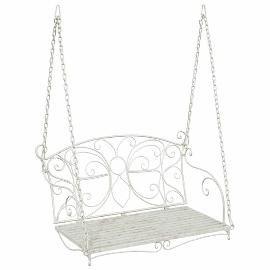 Banc balançoire acier 105,5 x 61 x 56 cm blanc antique
