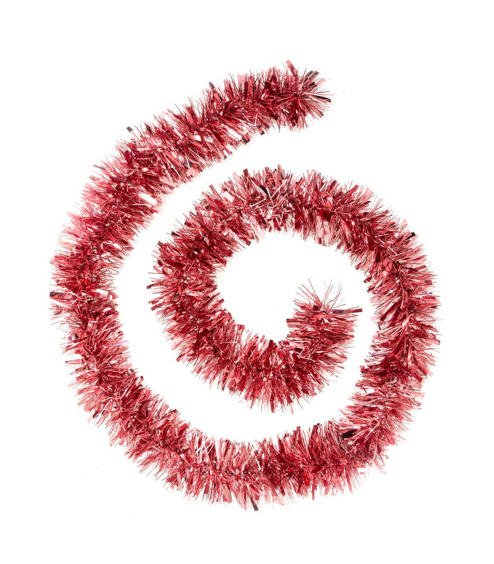 Guirlande de noël large 10 cm rose mixte brillant et mat longueur 2 mètres