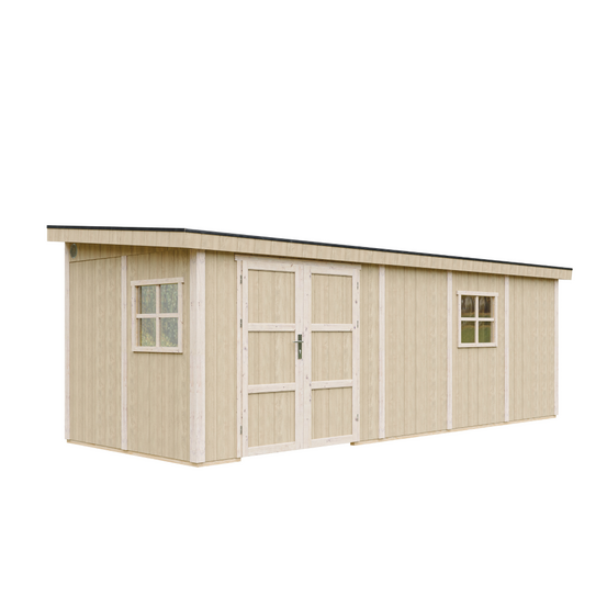 Abri de jardin qualité premium 14,3 m² - h231x248x648 cm - sans plancher e paroi latérale - timbela m941b