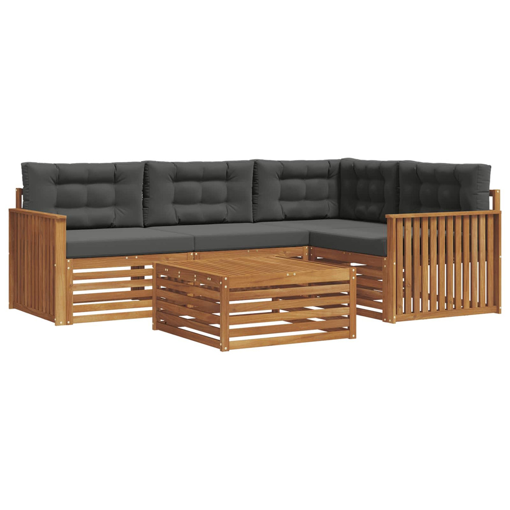 Ensemble de canapés d'extérieur 5 pcs naturel et anthracite