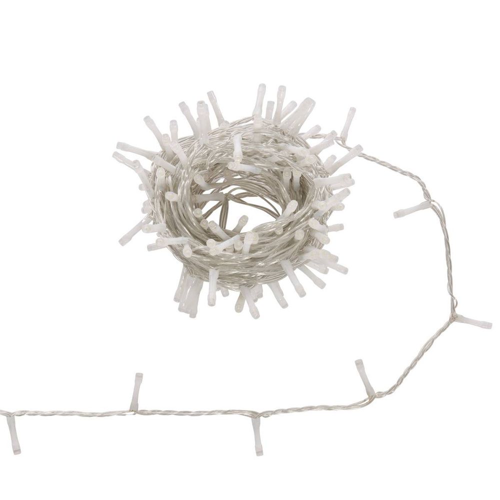 Guirlande lumineuse d'extérieur 10 m 133 led blanc froid fil transparent 13 fonctions avec minuteur sur secteur