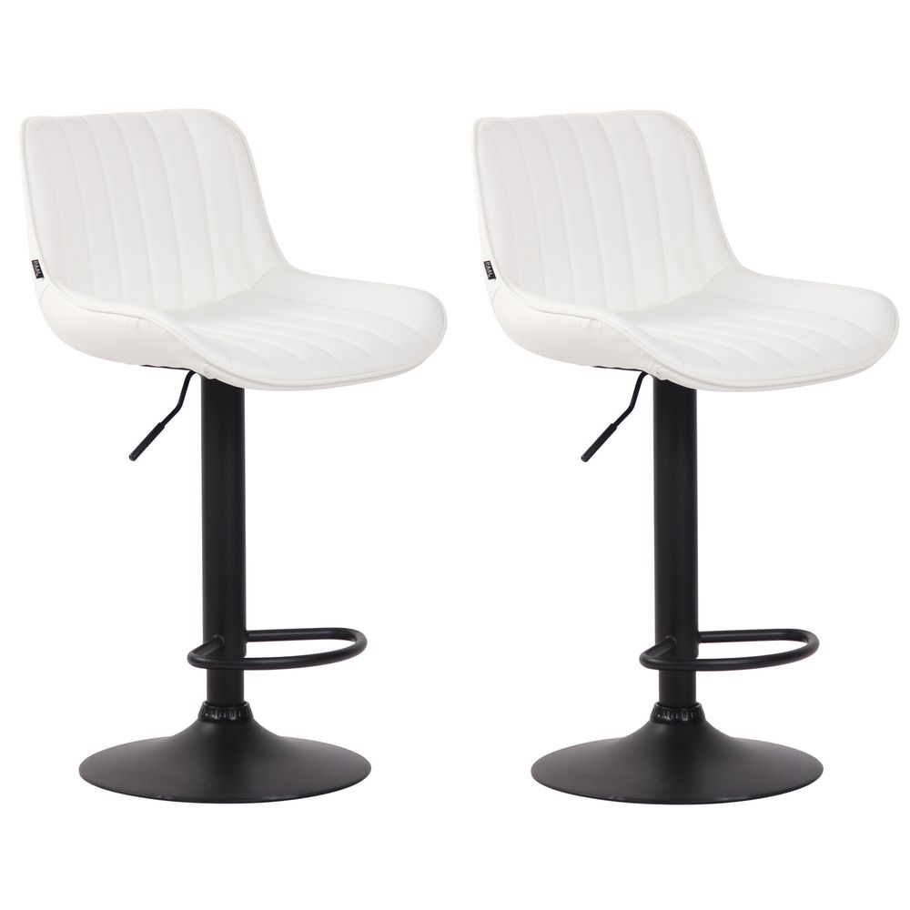 Lot de 2 tabourets de bar lentini simili cuir noir