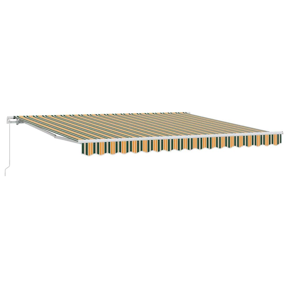 Auvent rétractable vert 400 × 350 cm polyester et aluminium