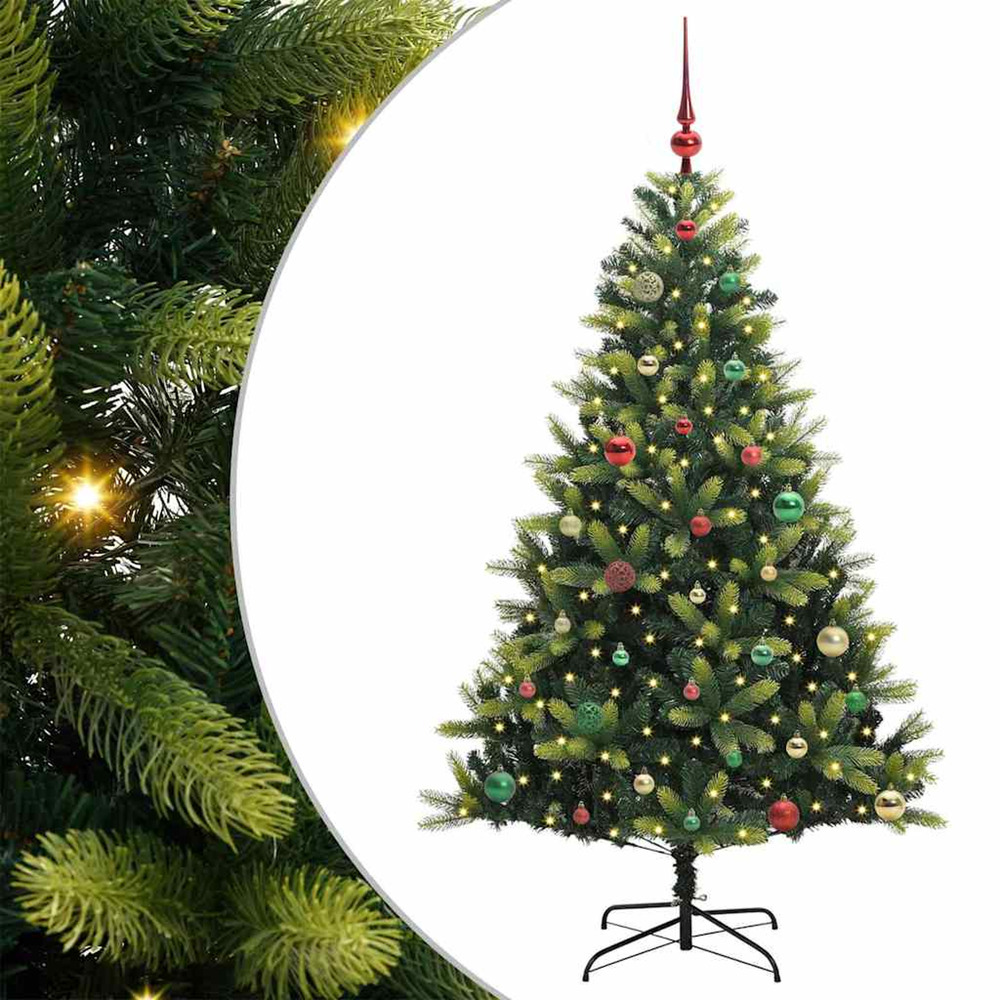 Arbre de noël artificiel à charnières 150 led vert 150 cm