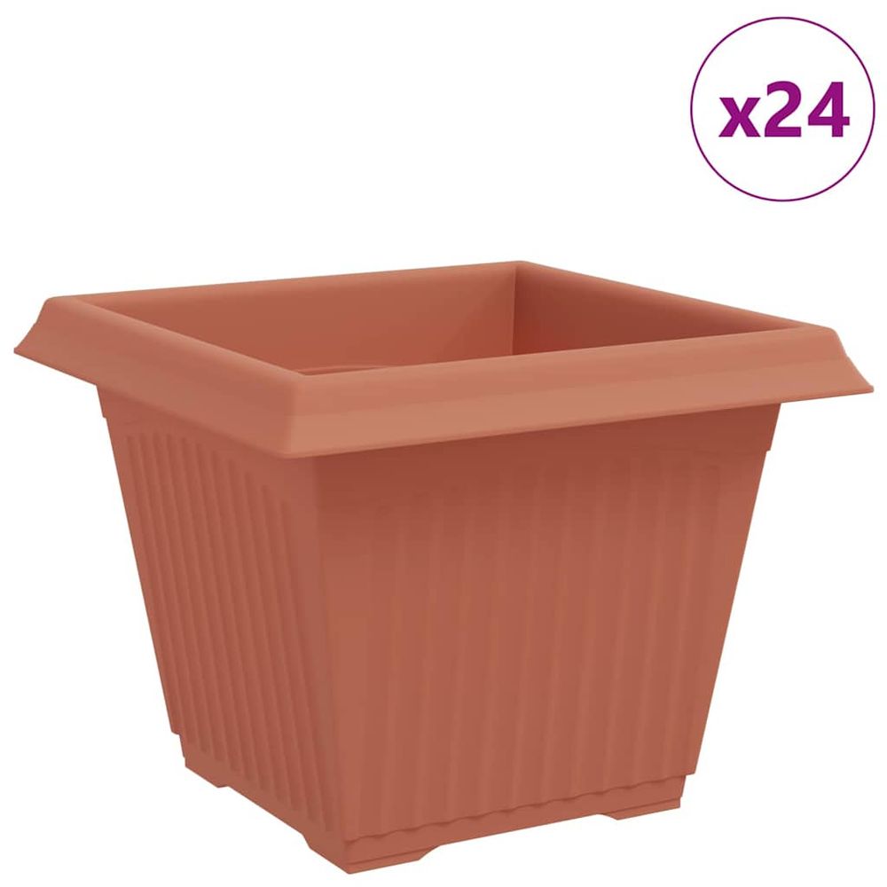 Pot de fleurs carré 24 pc rouge brique 28,5 x 28,5 x 22 cm