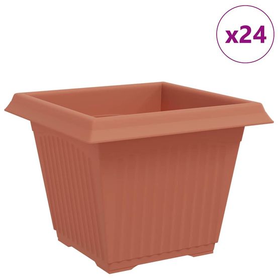 Pot de fleurs carré 24 pc rouge brique 28,5 x 28,5 x 22 cm