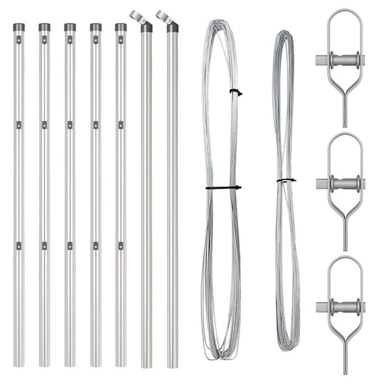 Poteaux de clôture 7 pcs argent ø32mm 80 cm acier galvanisé