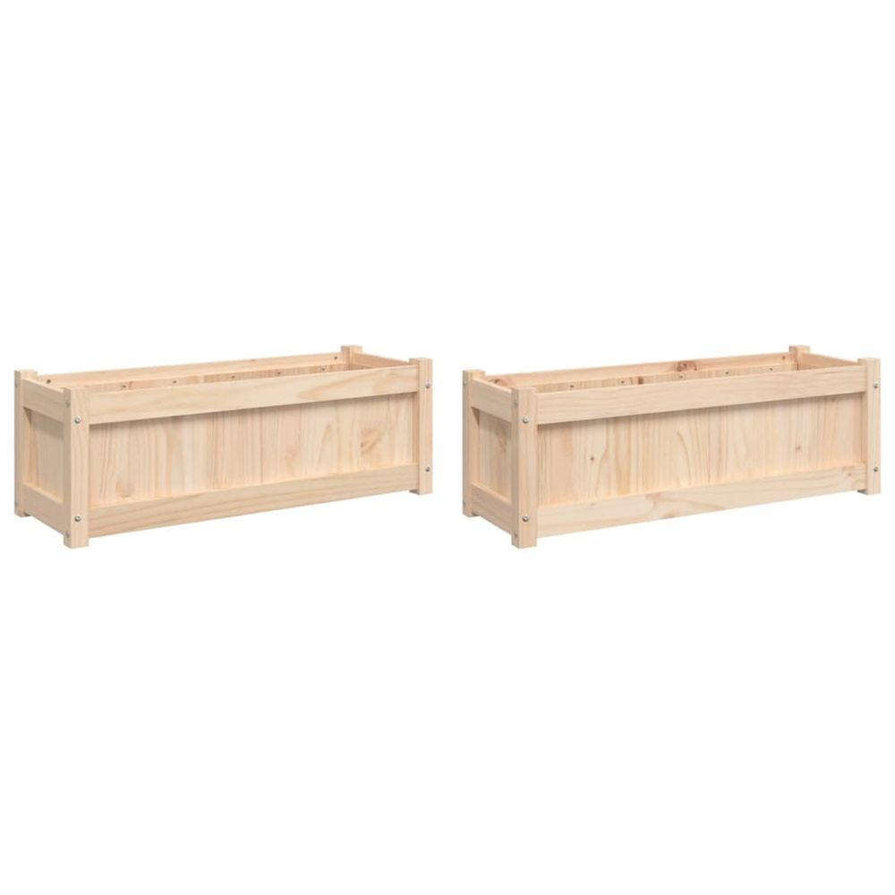 Jardinière d'extérieurs 2 pcs bois de pin massif