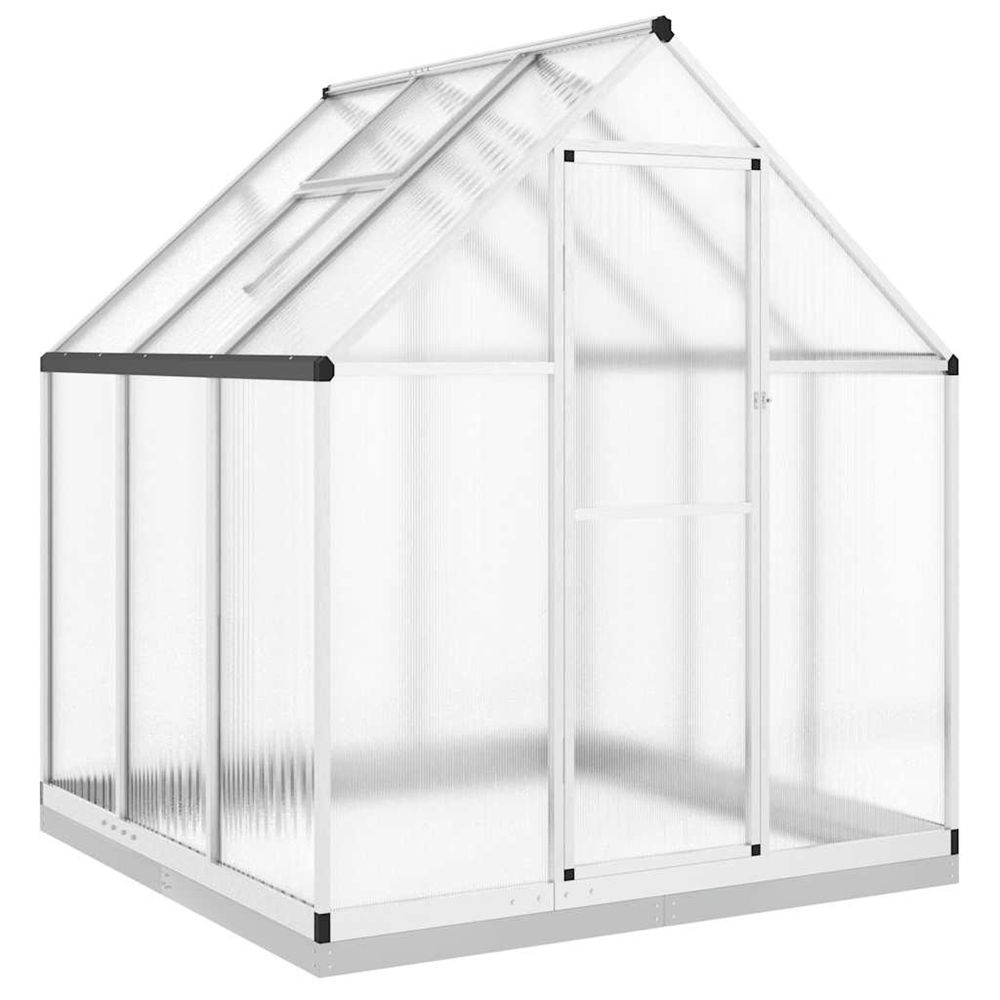 Serre avec cadre de base argenté 169x169x202 cm aluminium