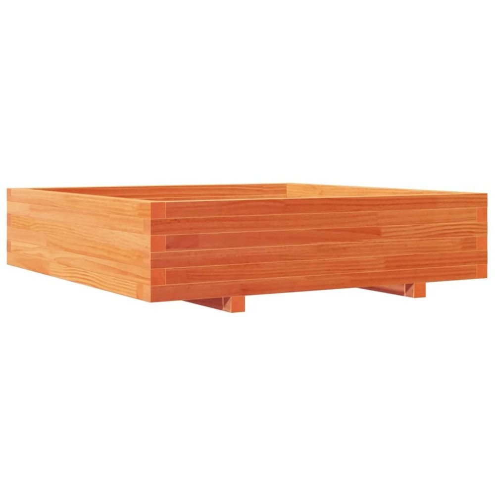 Jardinière d'extérieur cire marron 100x100x26,5 cm bois de pin massif