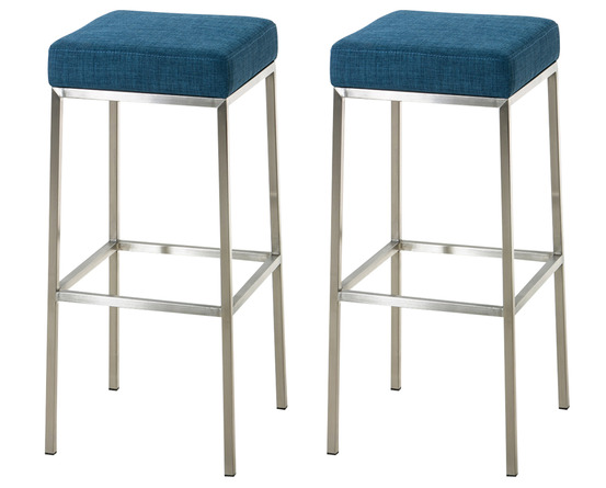 Lot de 2 tabourets de bar montreal 80 tissu inox