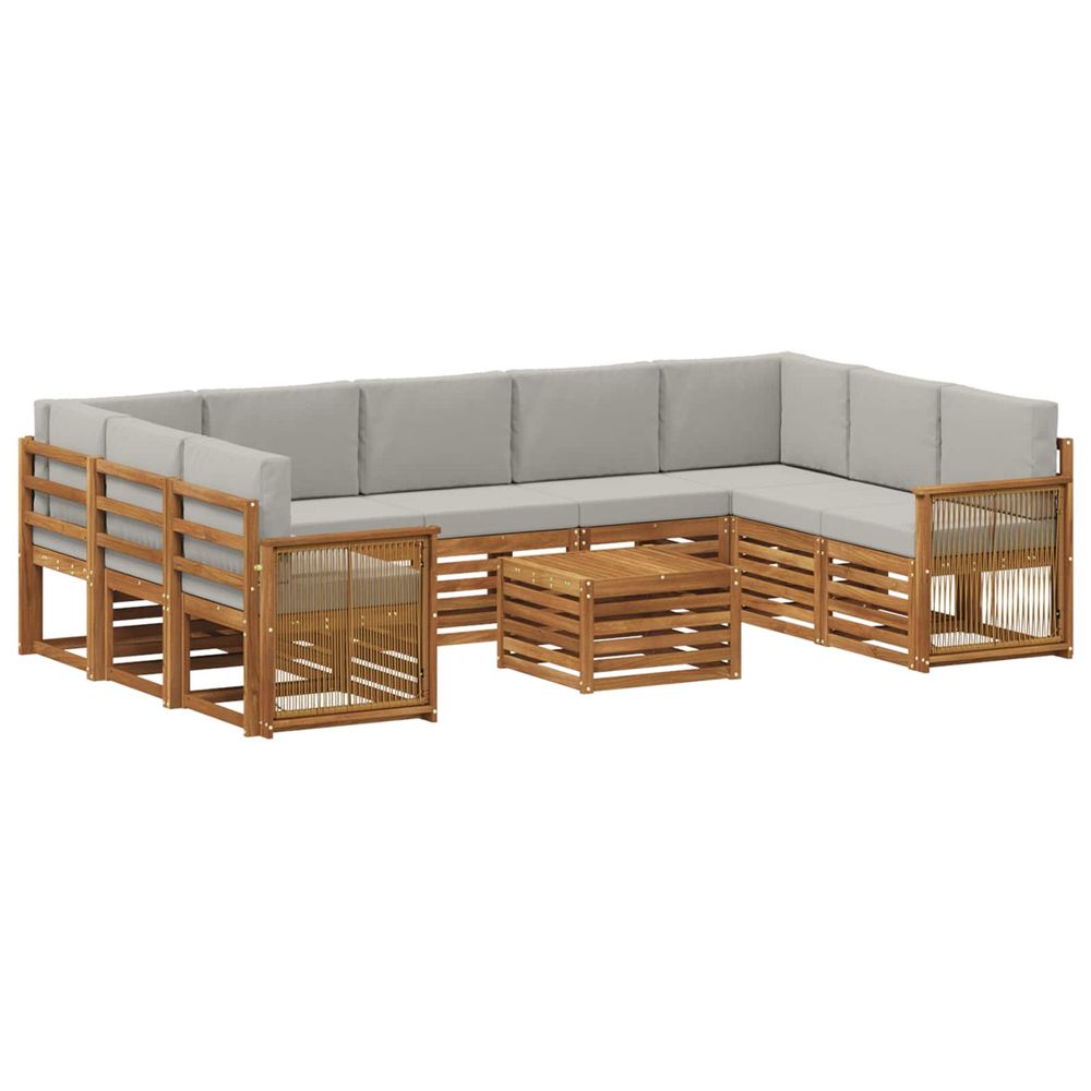 Ensemble de canapés d'extérieur 10 pc naturel et gris clair