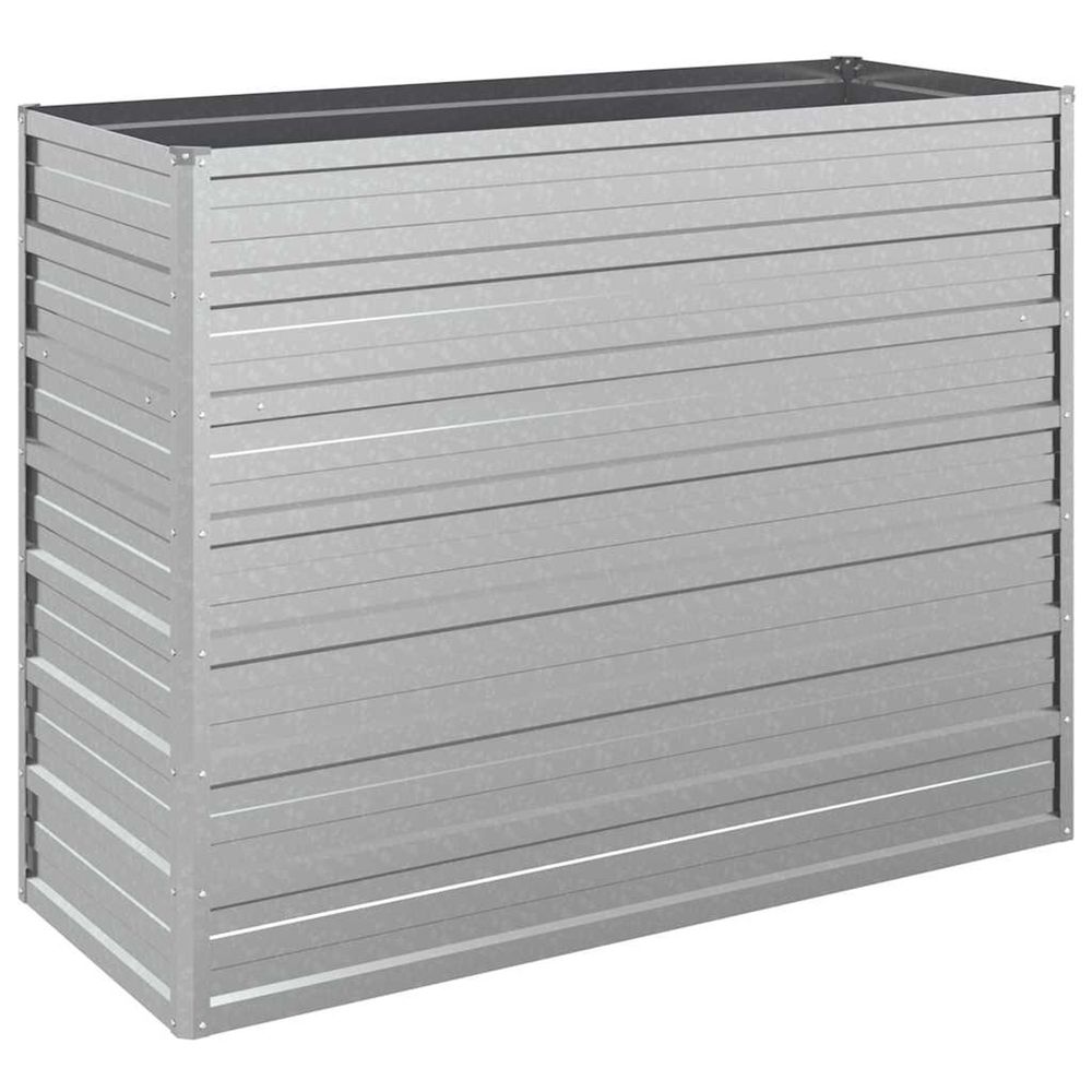 Lit surélevé de jardin 100x40x77 cm acier galvanisé argenté