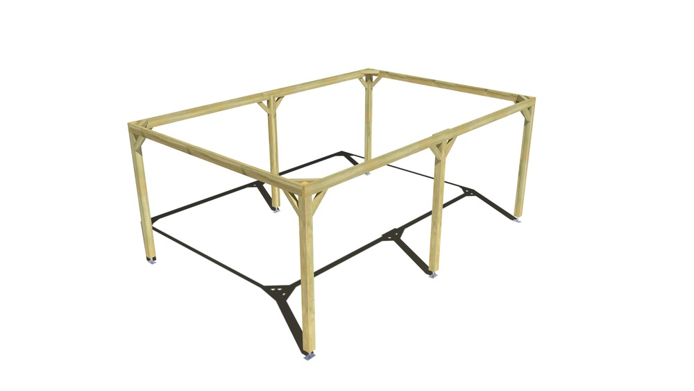 Pergola bois • 6m x 4m • indépendante • cadre simple • livraison comprise