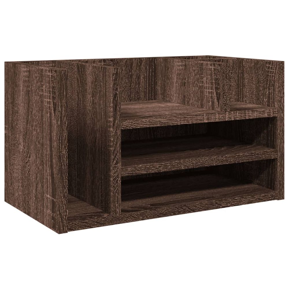 Organisateur de bureau chêne marron bois d'ingénierie