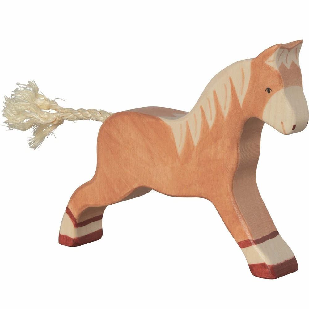 Figurine cheval au galop, marron clair