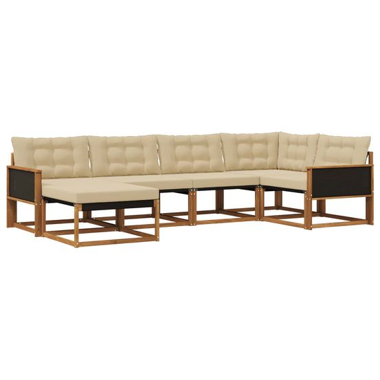 Ensemble de canapés d'extérieur 6 pc naturel et beige