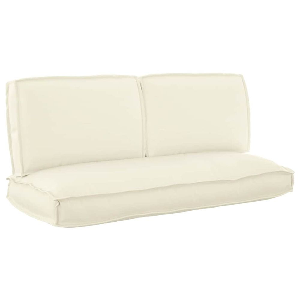 Ensemble de coussins tissu oxford crème 120 x 50 x 52 cm