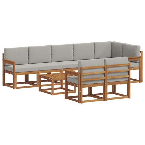 Ensemble de canapés d'extérieur 9 pcs gris naturel et clair