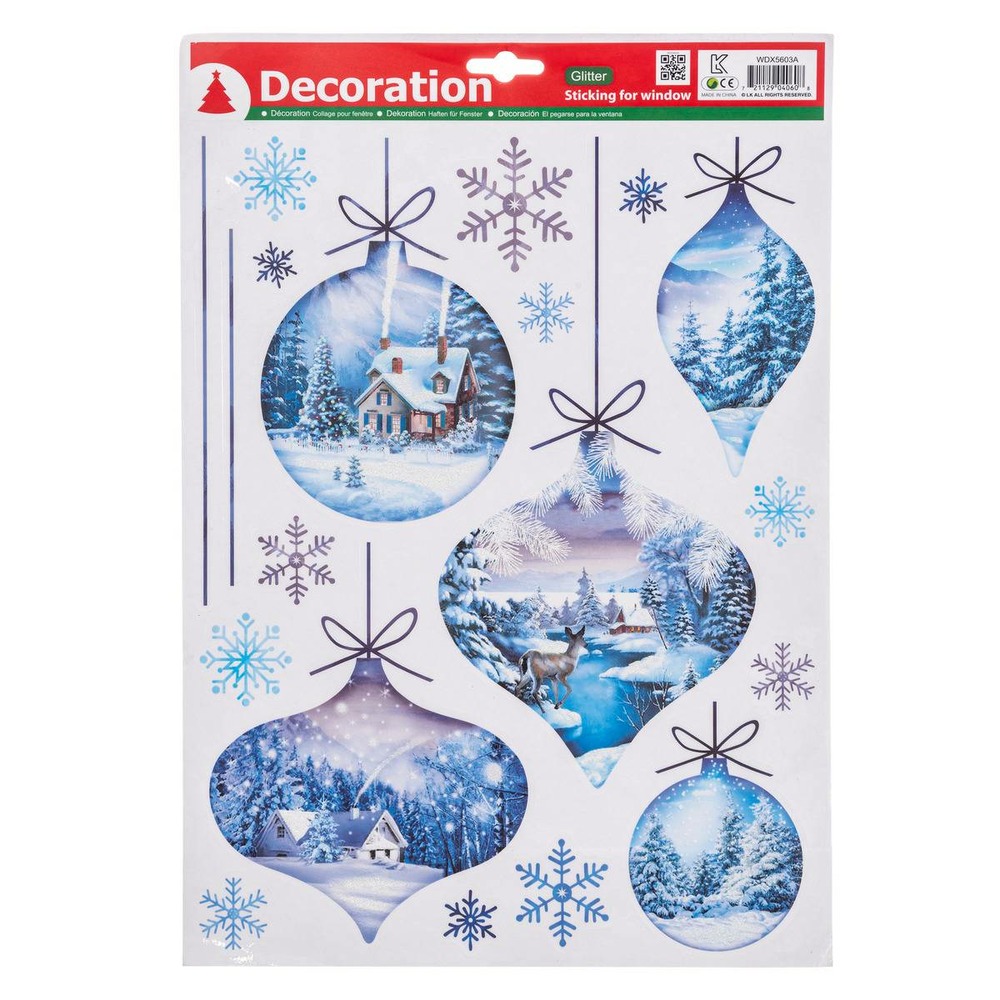 Décovitre blanc paillette argent 29x41cm