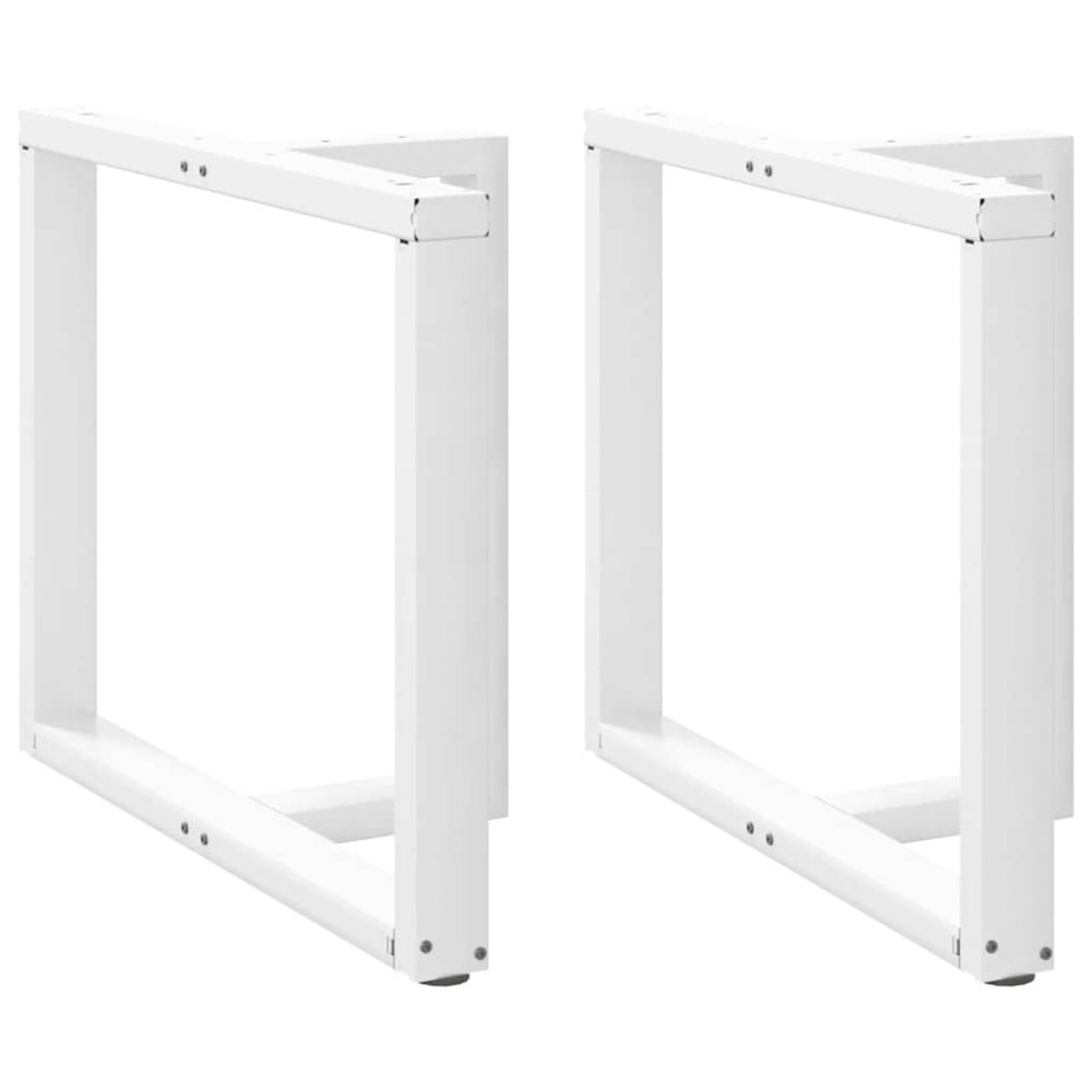 Pieds de table à manger en t, 2 pièces, blanc, 100 x 35 x (72-73) cm, acier