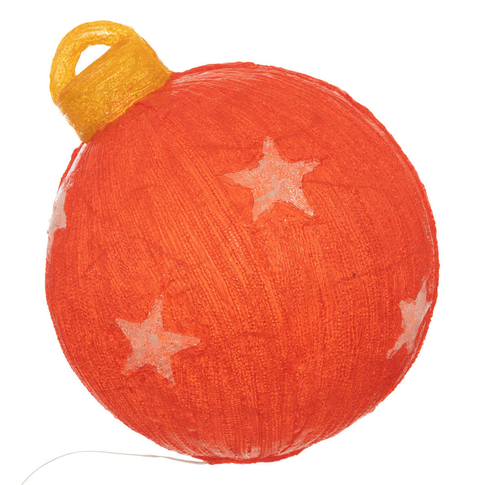 Déco de noël lumineuse grande boule 60 led h 37 cm