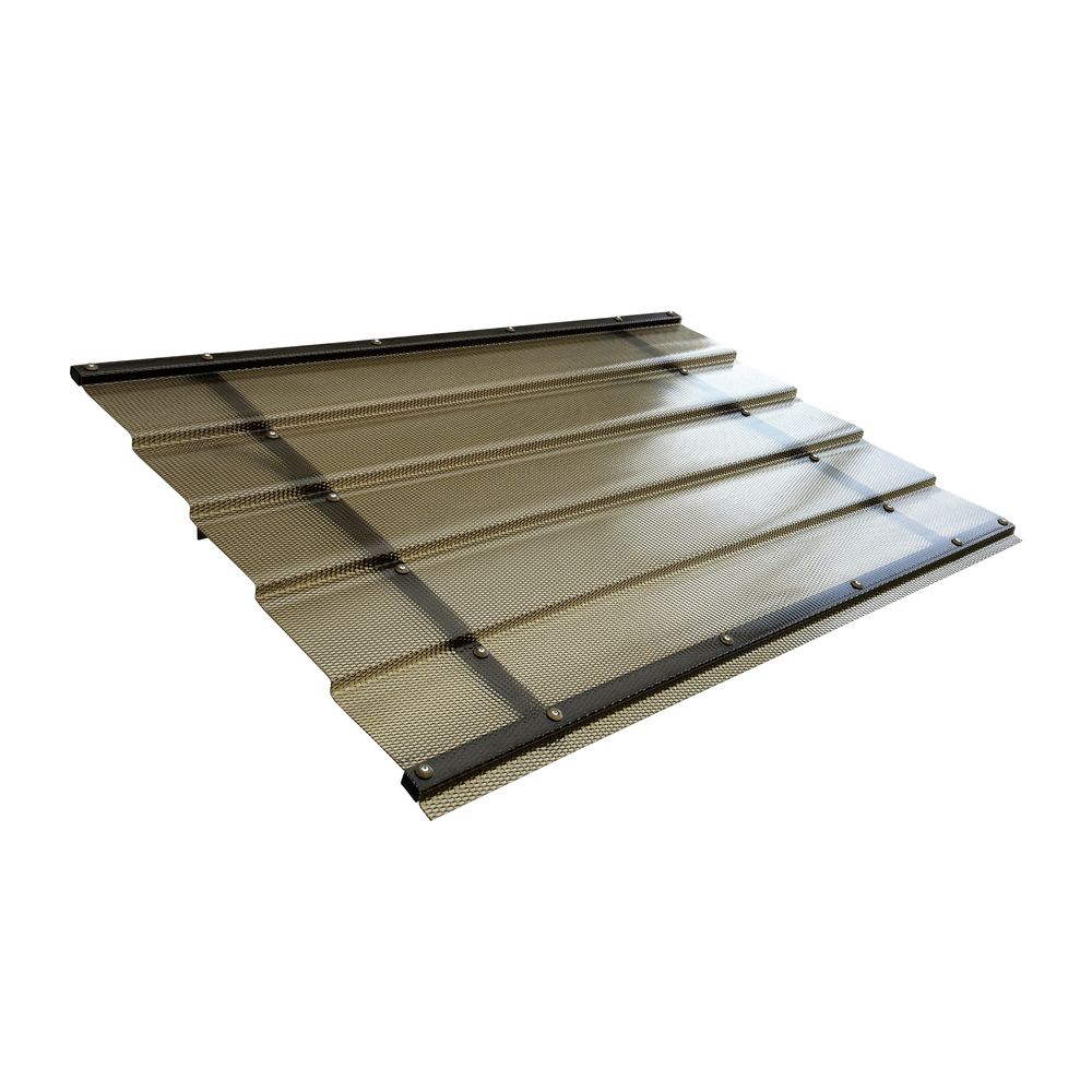 Auvent de porte aluminium diamonds t-150 – 150 x 95,4 cm, cadre brun chocolat ral 8017, toit bronze effet tuile