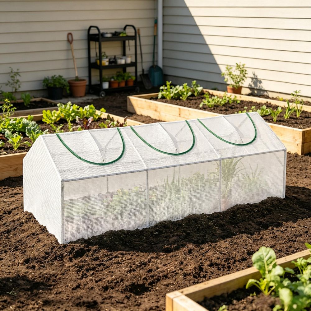 Mini serre de jardin acier et plastique 180 x 60 x 60 cm blanche balcon anti-uv - comfortxl outdoor living