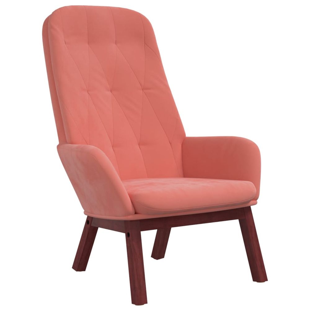 Chaise de relaxation rose velours
