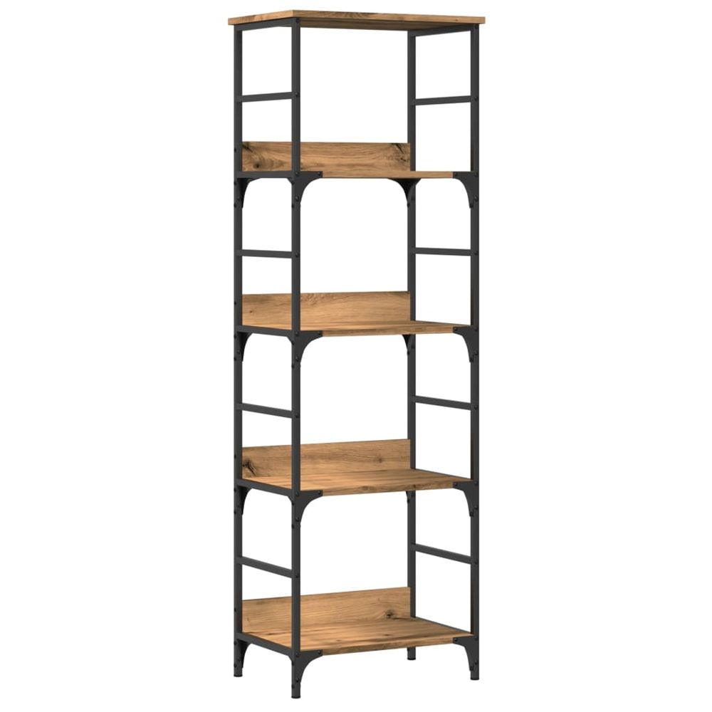 Bibliothèque chêne artisanal 50x33x153 cm bois d'ingénierie