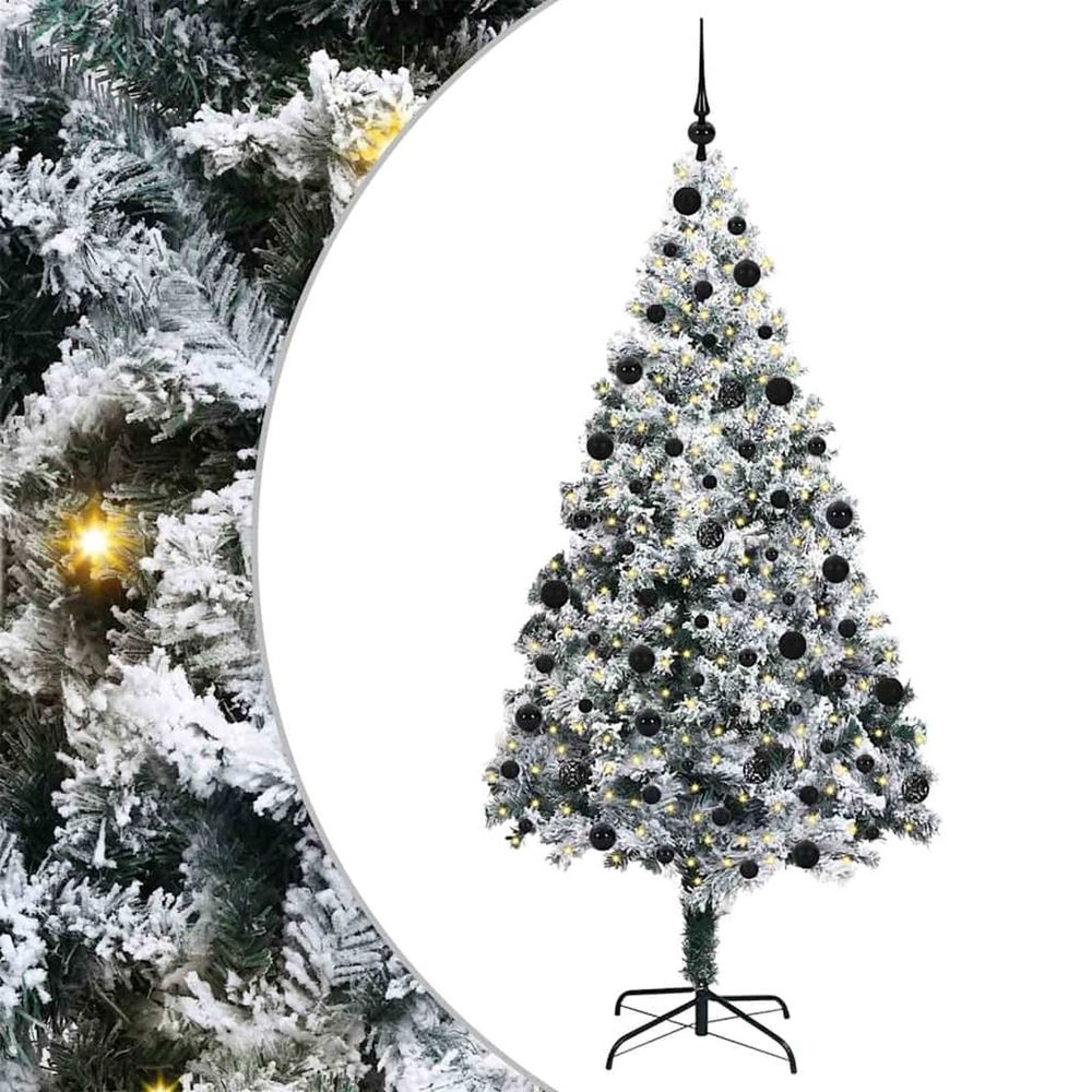 Sapin de noël artificiel blanc 210 cm pvc, acier et plastique