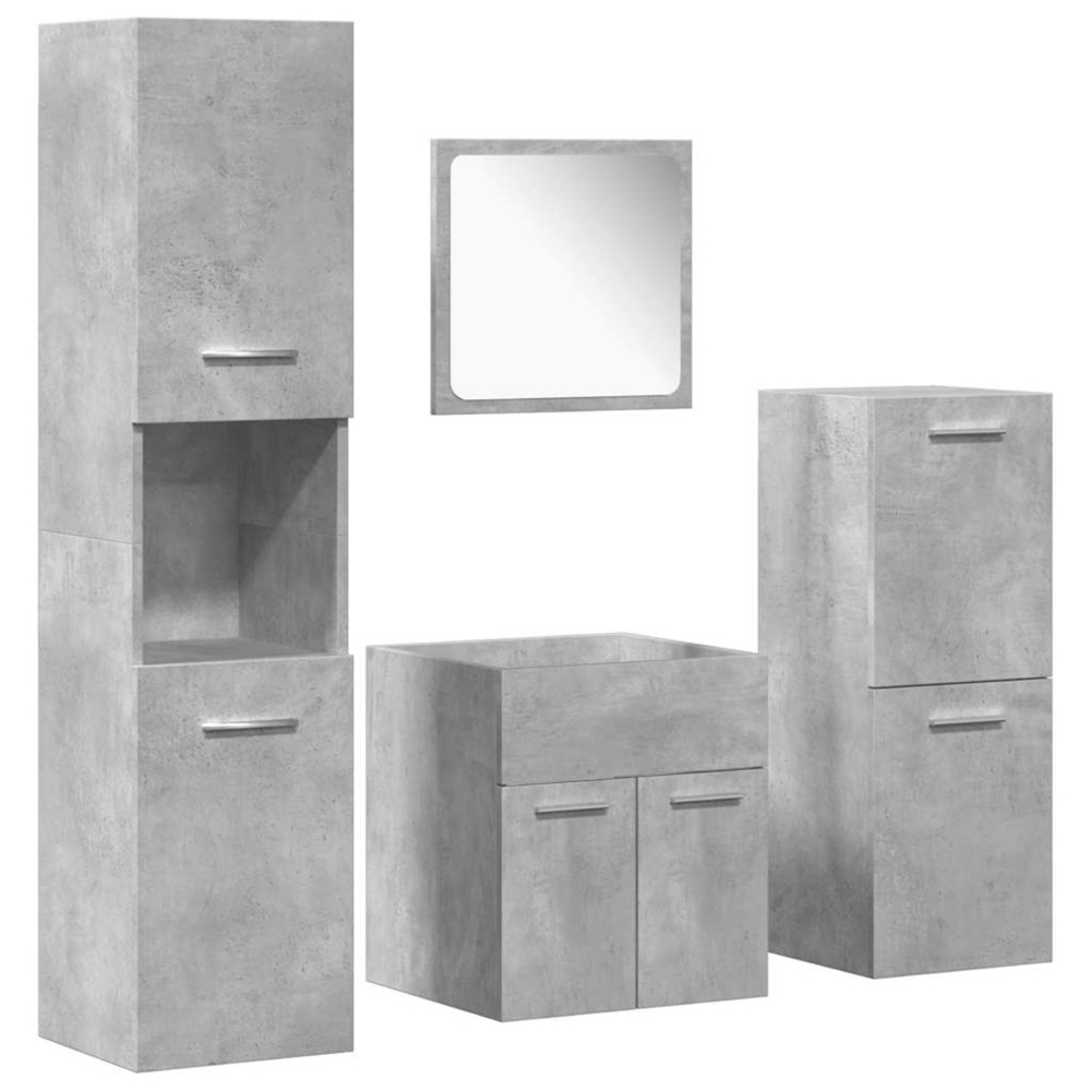 Ensemble de meubles de salle de bain 4 pcs gris béton