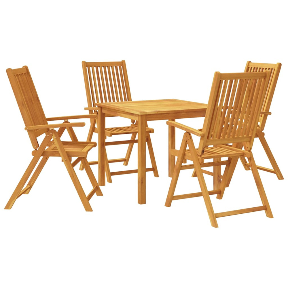 Ensemble à manger de jardin 5 pcs 85x85x74 cm bois d'acacia solide