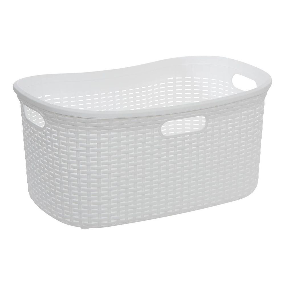 Corbeille à linge effet rotin 