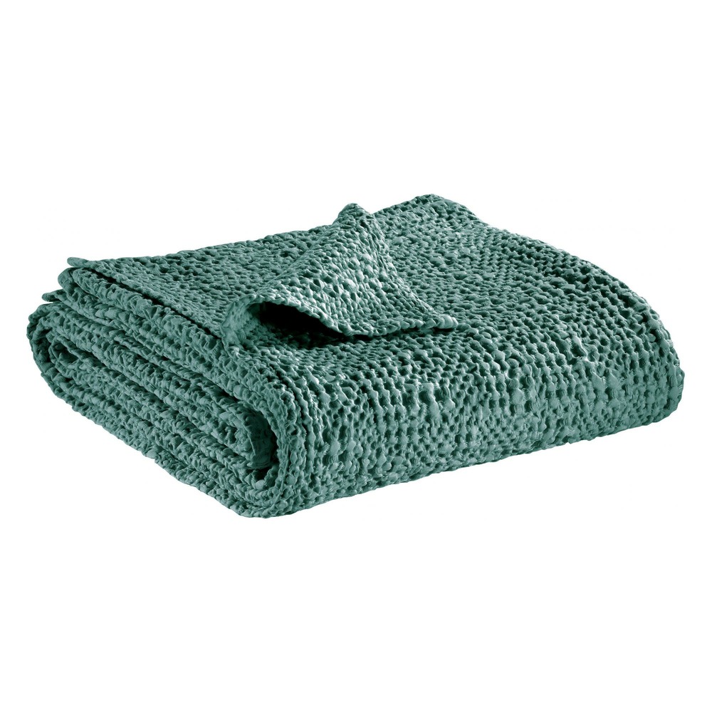 Jeté stonewashed tana vert de gris 260 x 260 cm