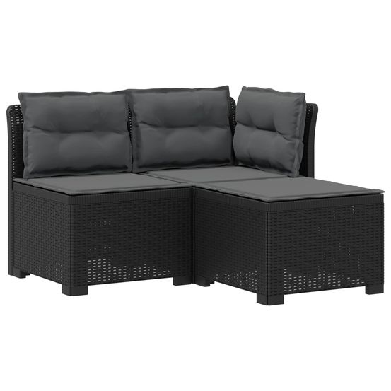 Canapé de jardin 3 places avec coussins look rattan 3 place pp