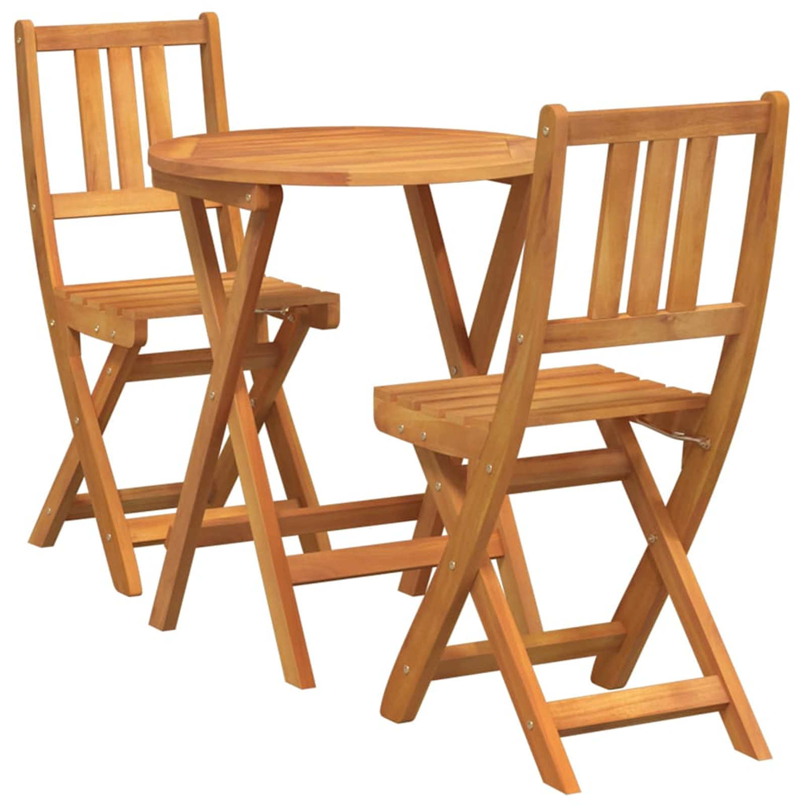 Ensemble bistrot 3 pcs huile naturelle bois d'acacia massif