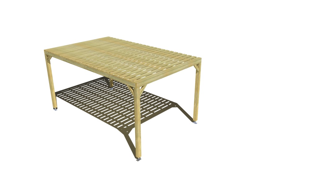 Pergola bois • 3m x 5m • indépendante • sens profondeur • platelage bois • livraison comprise