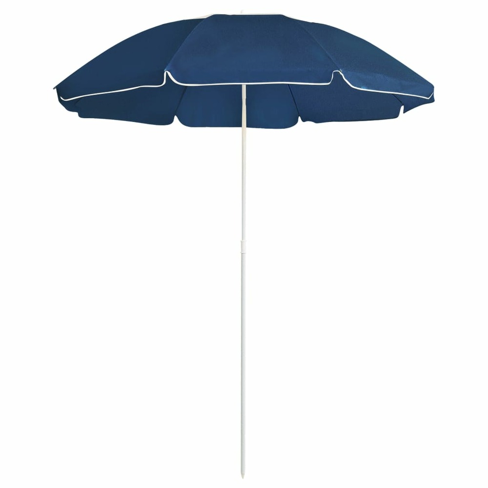 Parasol d'extérieur avec mât en acier 180 cm bleu