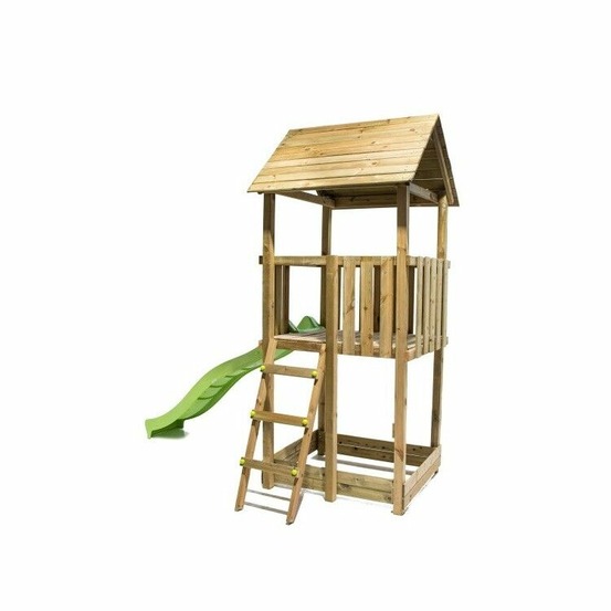 Aire de jeux masgames tibidabo l toit en bois basique : avec bac à sable à la base