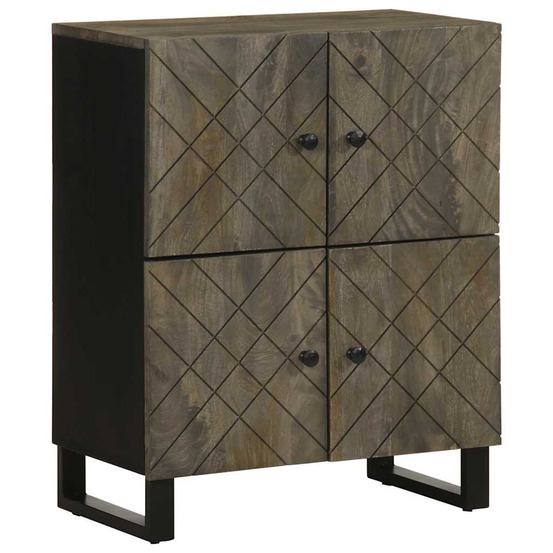 Buffet noir 60x33x75 cm bois massif de manguier