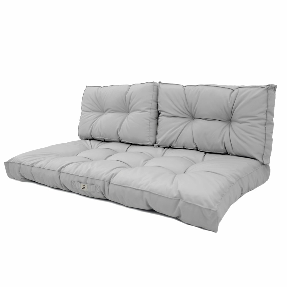Coussins pour salon de jardin capitonné 120x60cm gris galet