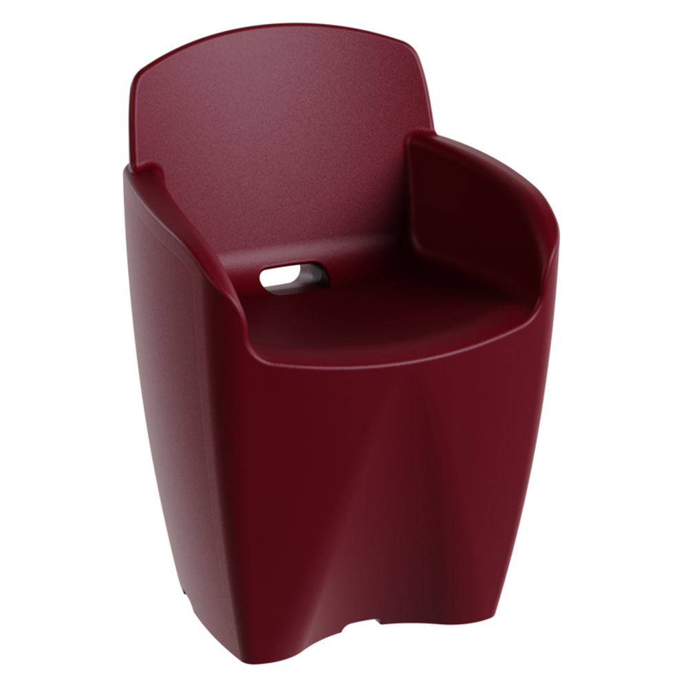 Chaise neoarmchair rouge grenat