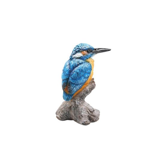 Oiseau martin pêcheur sur tronc en résine 7 x 7 x 11.5 cm
