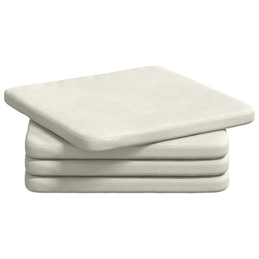 Coussins de siège 4 pcs crème 40 x 40 x 3 cm velours
