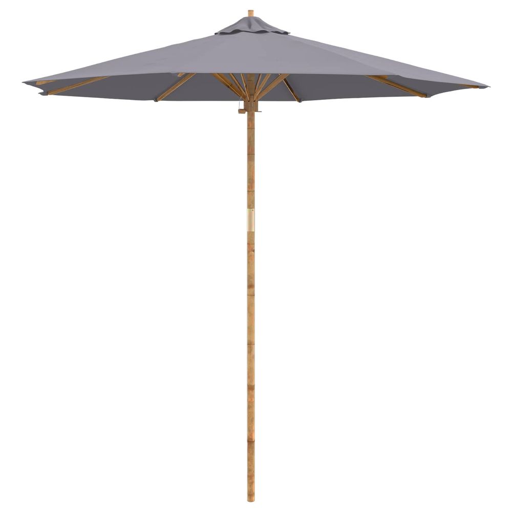 Parasol de jardin rond ø 240 x 260 cm bambou gris foncé